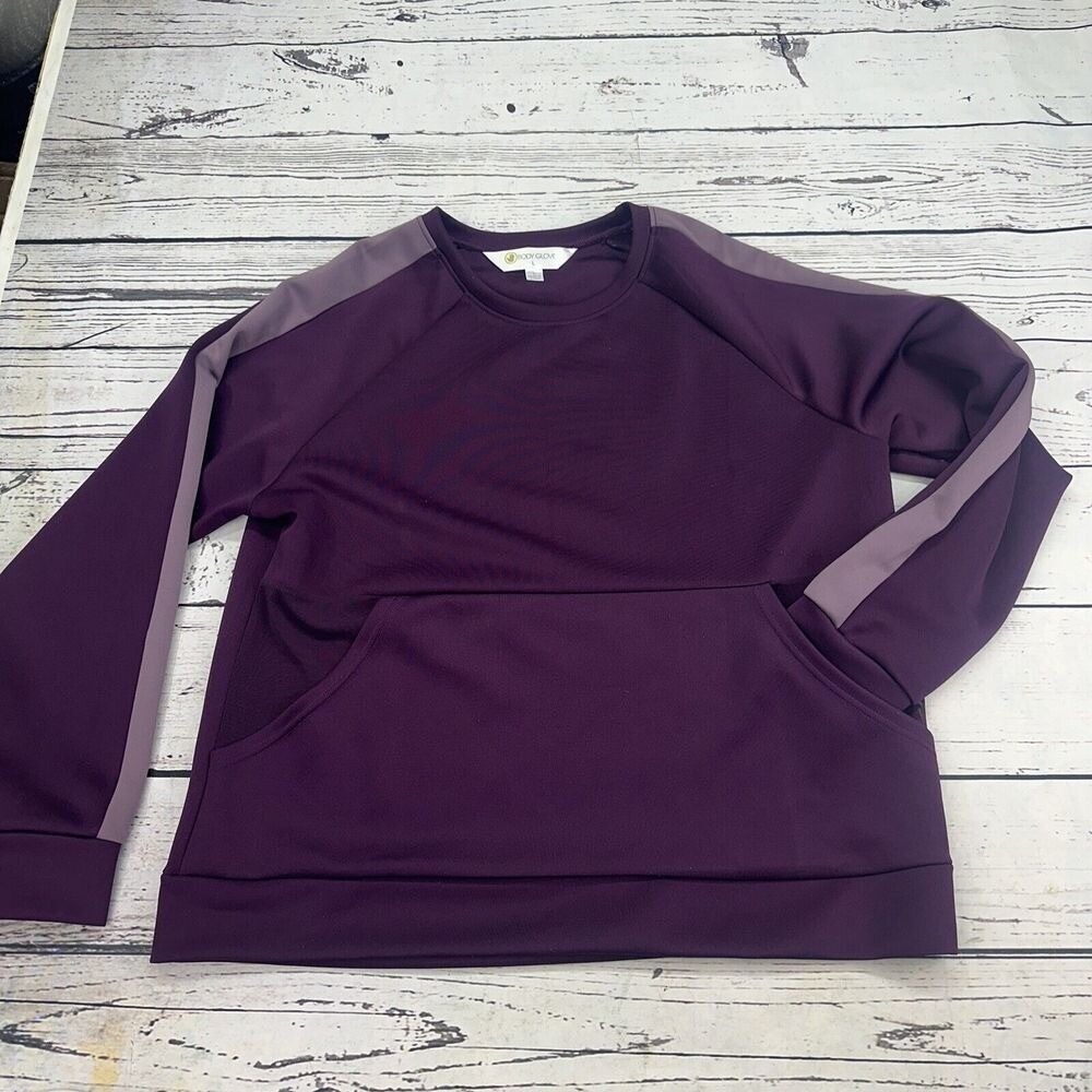 Body Glove Women Burgundy Long Sleeve Sweatshirt Pullover Kangaroo Pocket Size L